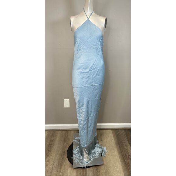 NWT CAMILA COELHO PAYTON MAXI DRESS DUSTY BLUE SIZE S $278 - Picture 3 of 8
